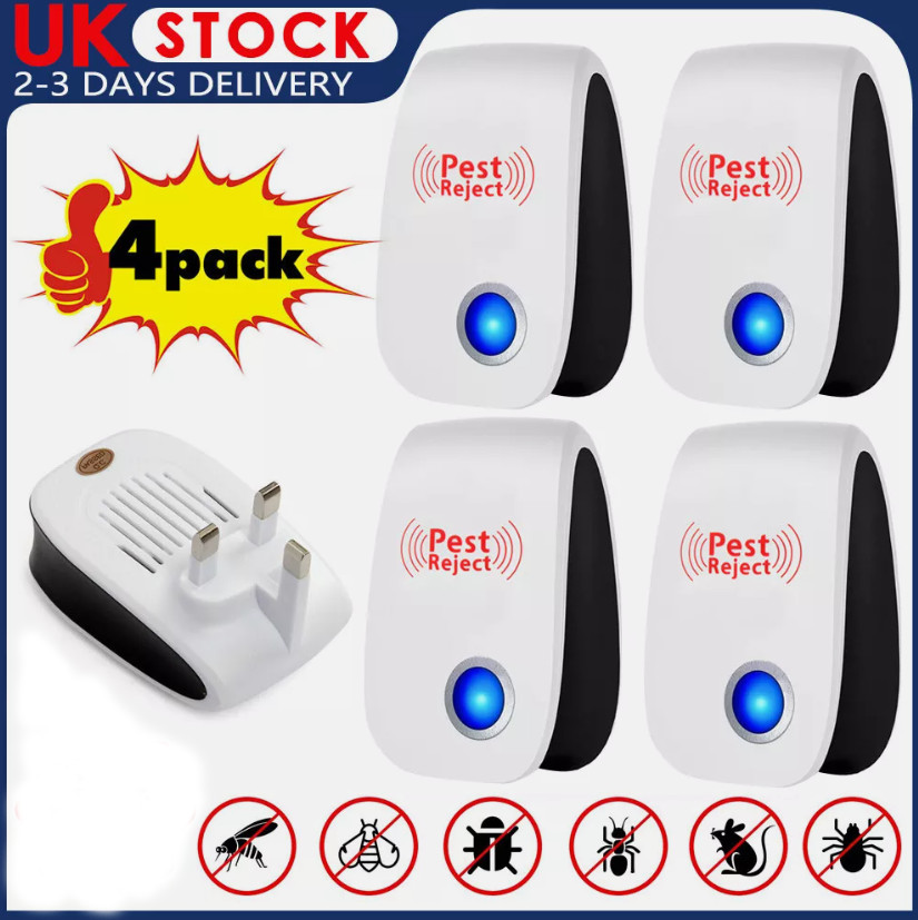 4X Ultrasonic Pest Control Repeller UK Plug-in Reject Rat Mouse Mice Spider — image 5