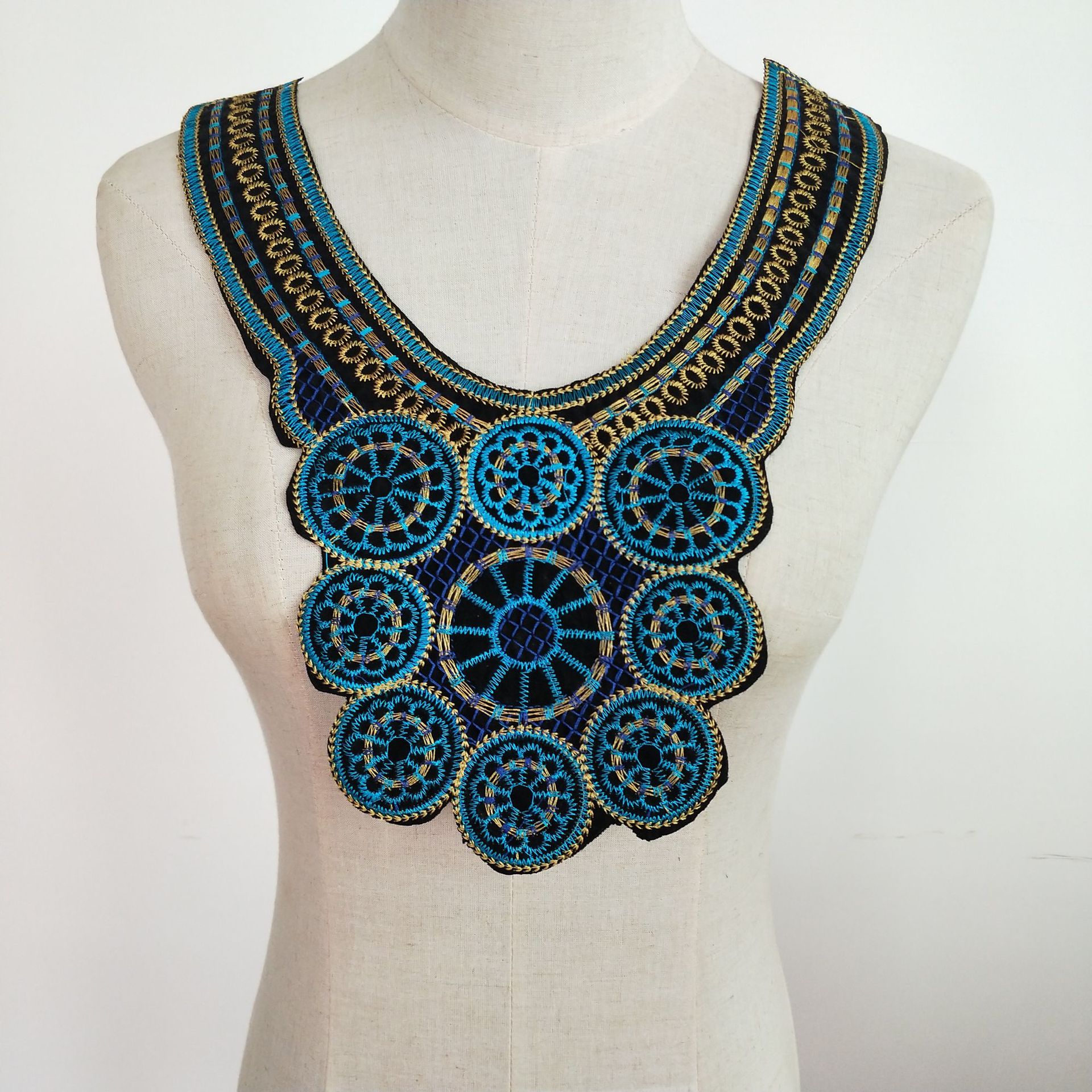 New Color Embroidery Lace Collar Ethnic Style Fake Collar DIY Handmade Clothing… — image 1