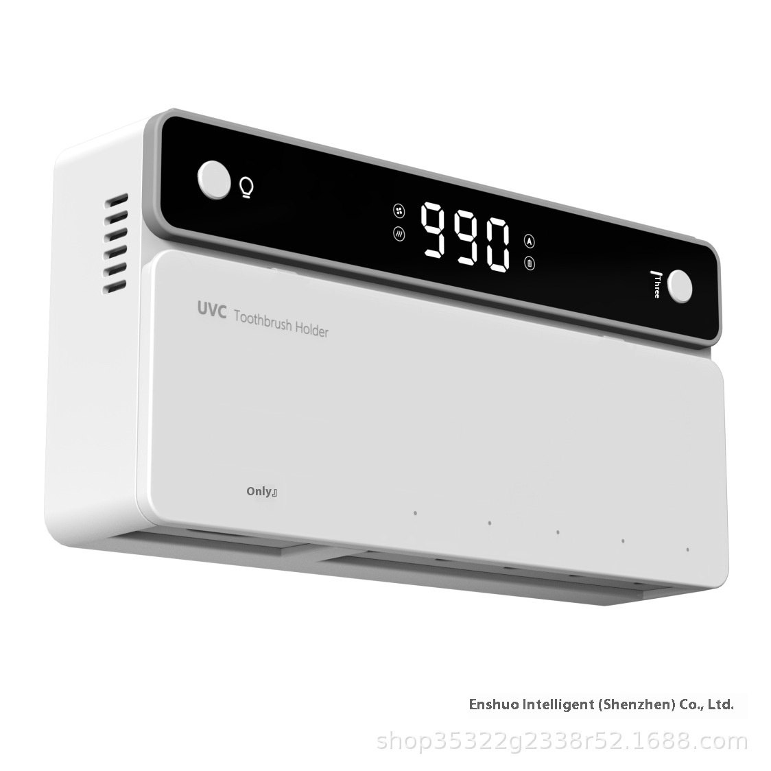 Toothbrush Sterilizer, Ultraviolet Disinfection Box, Automatic Drying Electric Bathroom Shelf, Wall-mounted, Drill-free