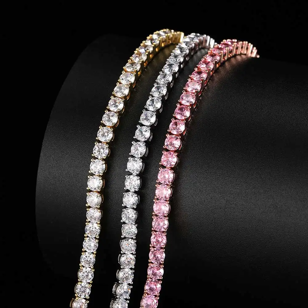 DIY Japanese Buckle Simple And Versatile 4mm Zircon Tennis Chain Anklet