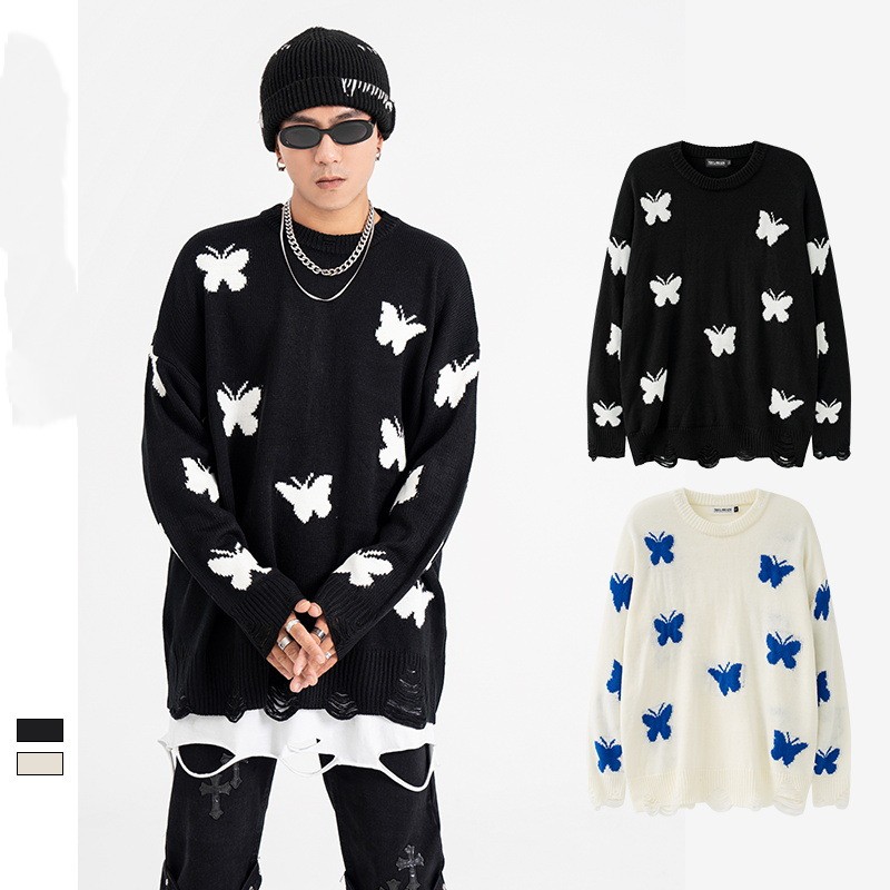 Lazy Wind Round Neck Sweater Couple Models