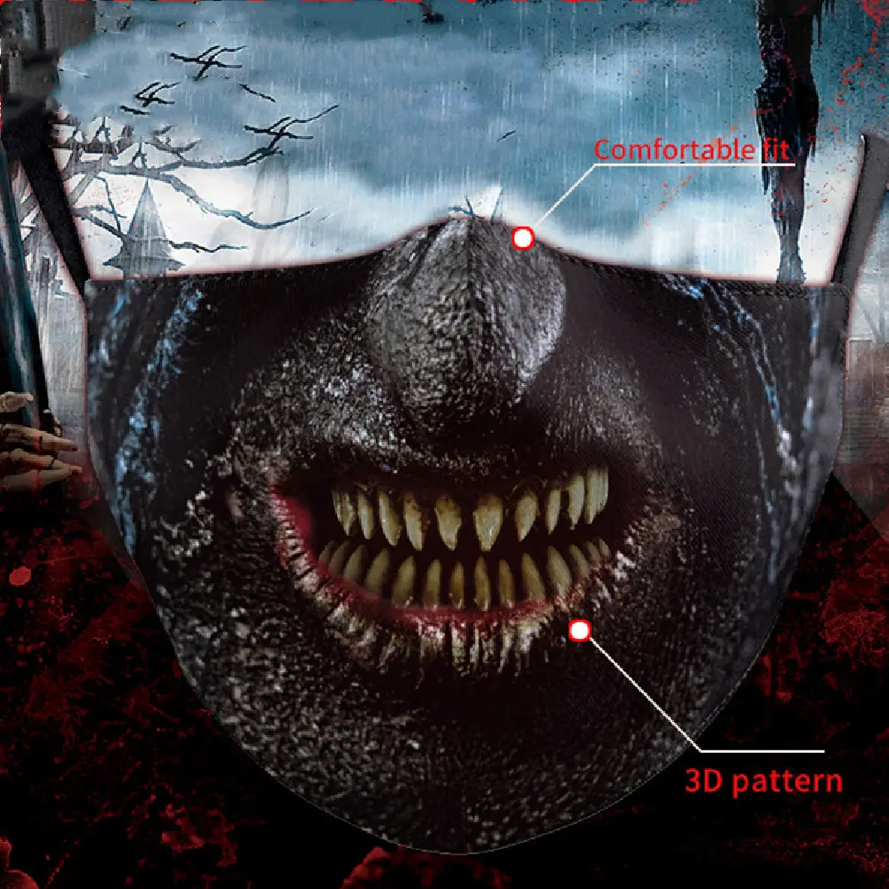 Halloween Digital Printing Funny Horror Face Double