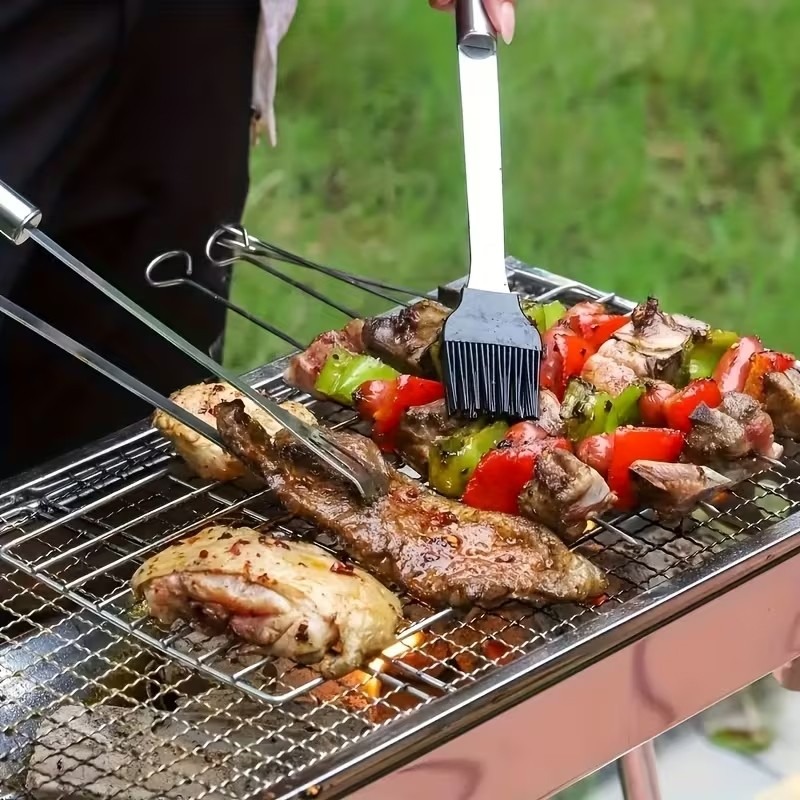 14X Stainless Steel BBQ Barbecue Tool Set Outdoor Grilling Utensils Kit Portable — image 7