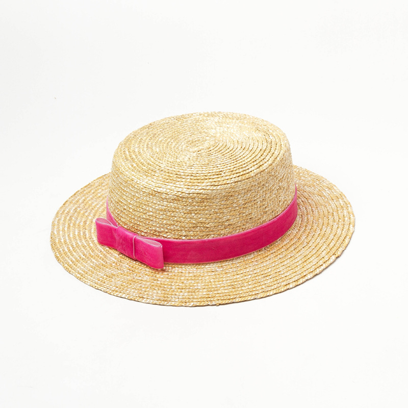 Title 4, Straw hat with velvet ribbon and flat top