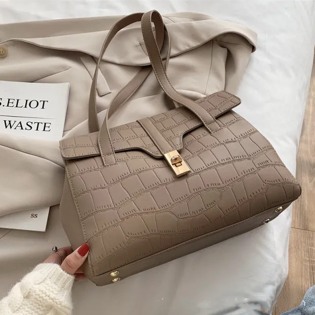 New Trendy Texture Portable Women's Bag Single Shoulder Khaki - Shop at LoveMi