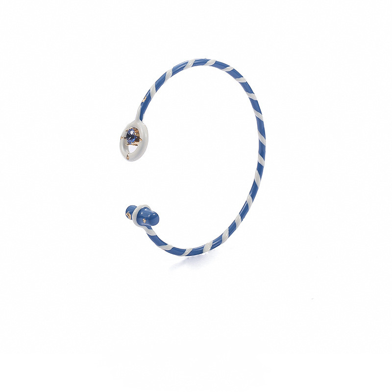 Vintage Fashion Blue And White Striped Handmade Bracelet