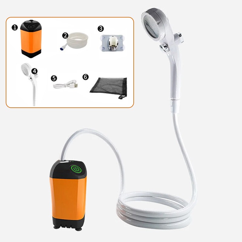 Portable Shower Camping Shower Camp Outdoor Electric Rechargeable Shower Pump AU