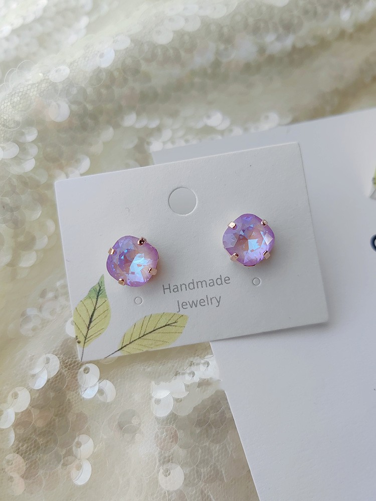Alloy Inlaid Artificial Gemstone Earrings
