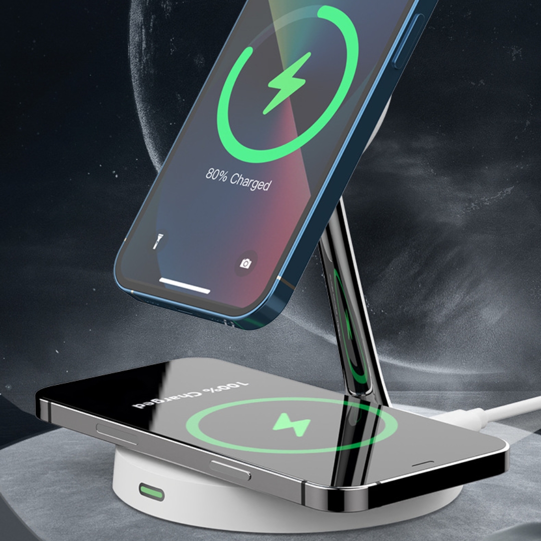 Four In One Magnetic Wireless Charger With Dual 15W Zinc Alloy