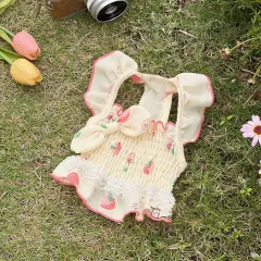 Fashion Peach Double Lace Skirt - Light Yellow - View 1