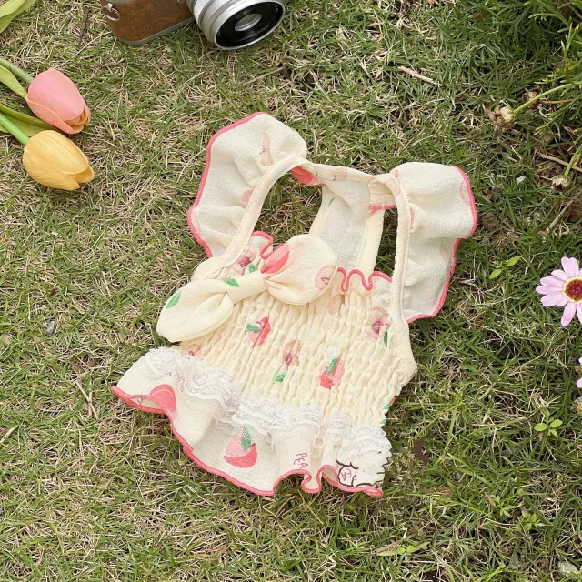 Fashion Peach Double Lace Skirt Light Yellow - Shop at LoveMi