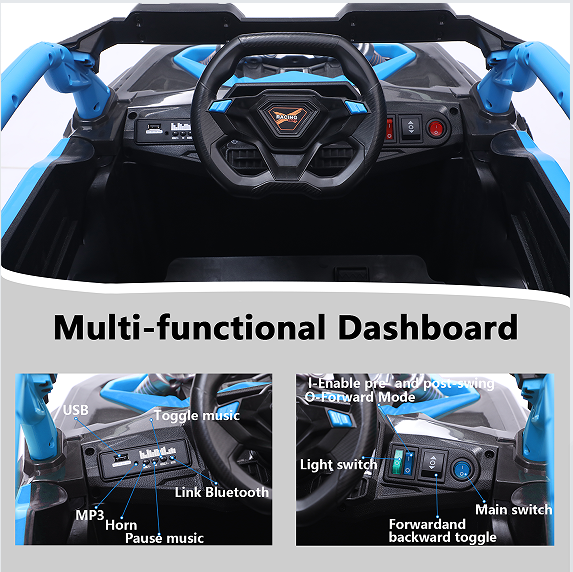 24V 400W Kids Ride On Car UTV W&Parents Remote Control,4-wheel Suspension, 3 Speed, Power Display,Bluetooth,MP3,Music,LED Light, Provide A Speed Of 4-8KM&H For Kids 5
