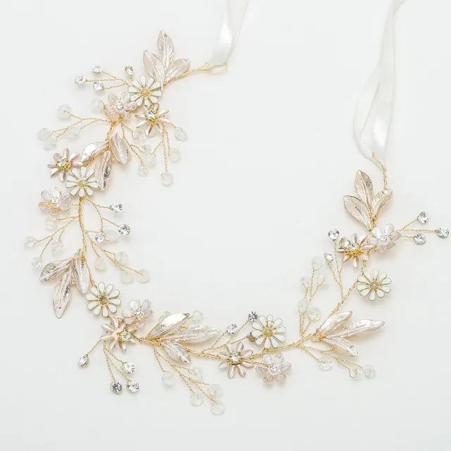 Bridal Headdress Wedding Dress Pearl Headband K Gold - Shop at LoveMi