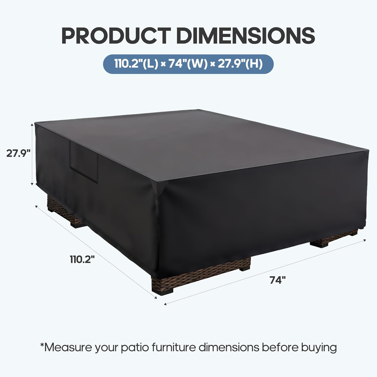 Heavy-duty Rectangular Courtyard Furniture Covers - 600D Waterproof Outdoor Dining Table And Chair Covers image 3