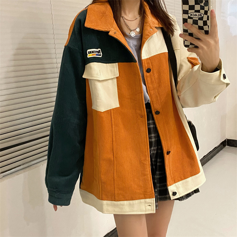 Women's New Style Cardigan All Match Casual Stitching Jacket