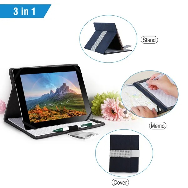 Tablet PC Protector Organizer Case For 9.7in Tablets Business Tablet Portfolio With Notepad Paper