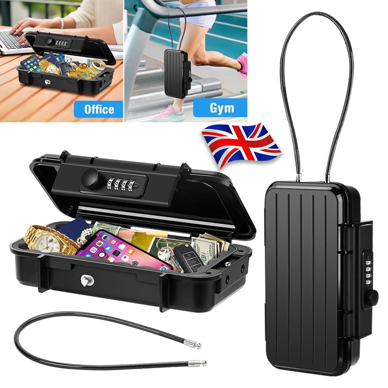 Portable Safe Box Combination Security Case Travel With Code Waterproof Lockbox
