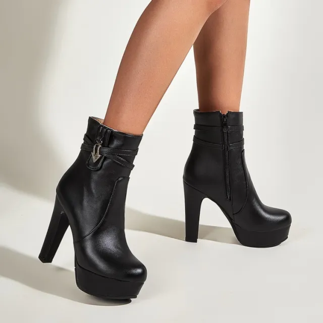 Super High Heel Waterproof Platform 40 43 Women's Low Martin Boots Black - Shop at LoveMi
