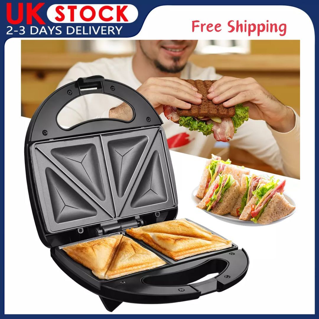 Toastie Maker 2 Slice Sandwich Toaster Non-Stick Machine Easy Clean 750W New — image 6