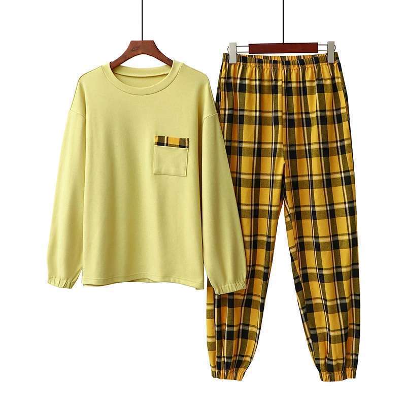 Title 6, Long Sleeve Round Neck Plaid Pants Home Service...