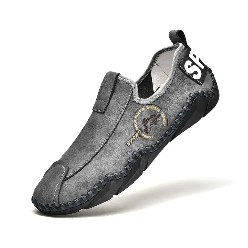 Lazy Leather Shoes Hand-stitched Peas Driving Men's Shoes
