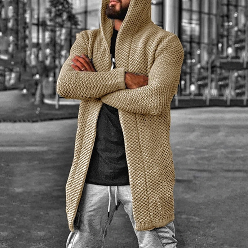 Title 5, Mens solid color hooded sweater coat cardigan,...