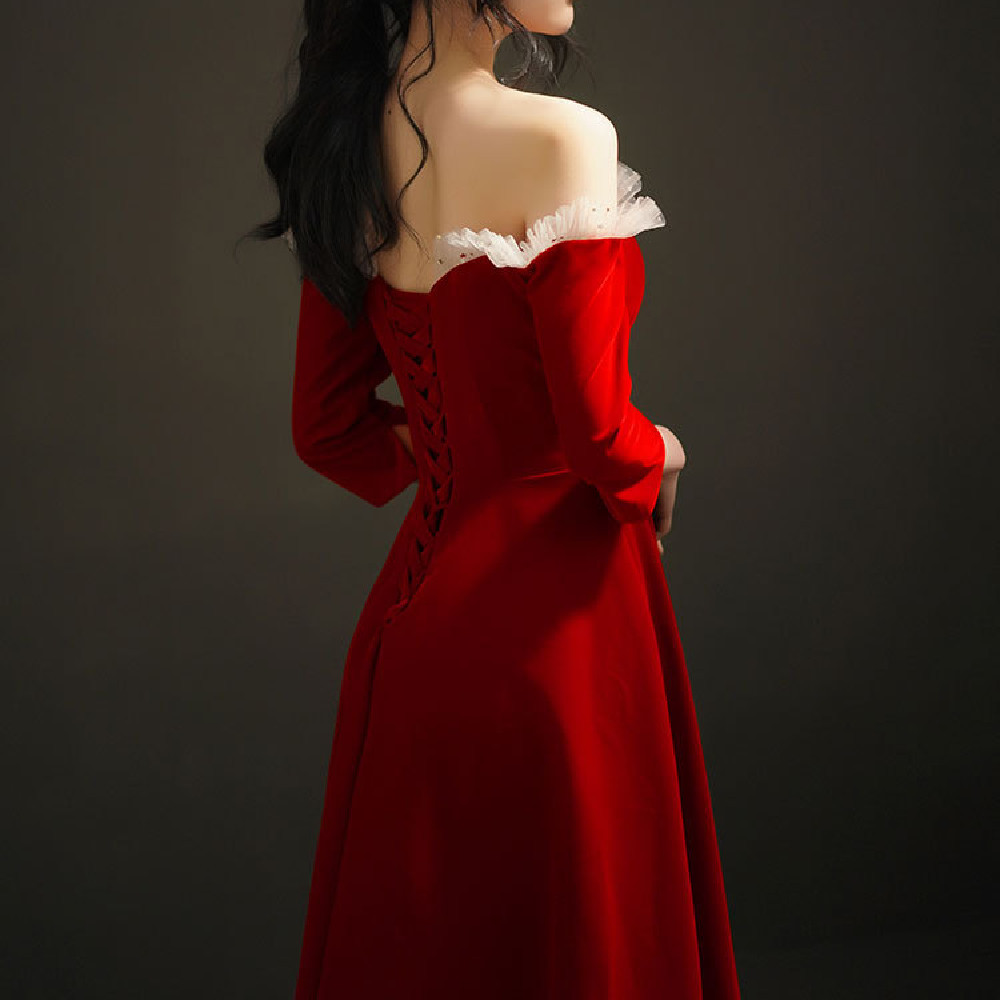 Velvet Shaggy Strap Dress, picture 5 of 5