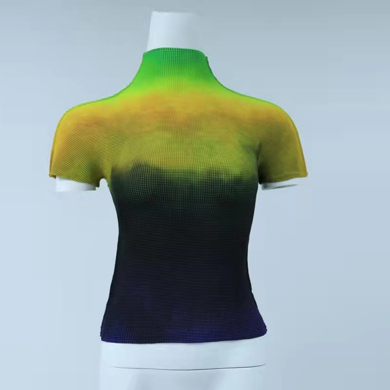 Women's Cropped Top With Multi-element Turtleneck