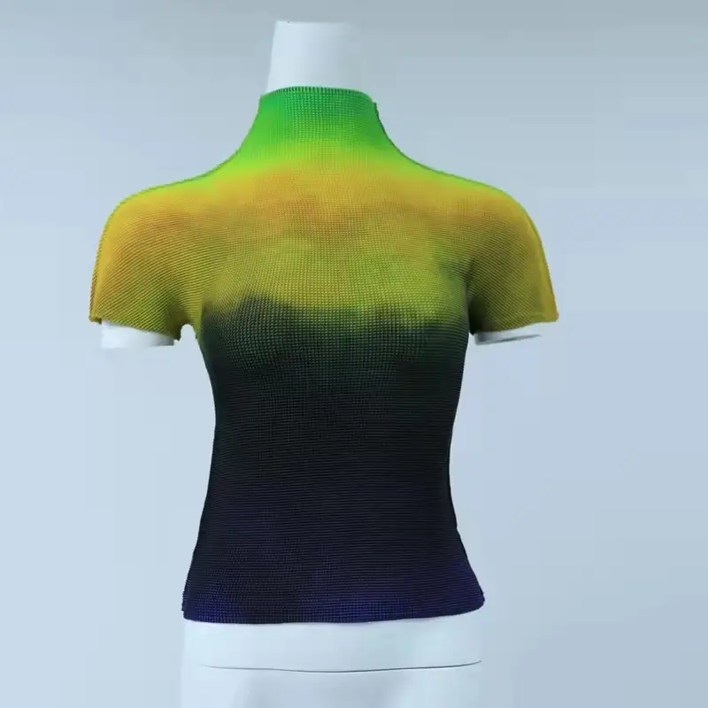 Women's Cropped Top With Multi-element Turtleneck