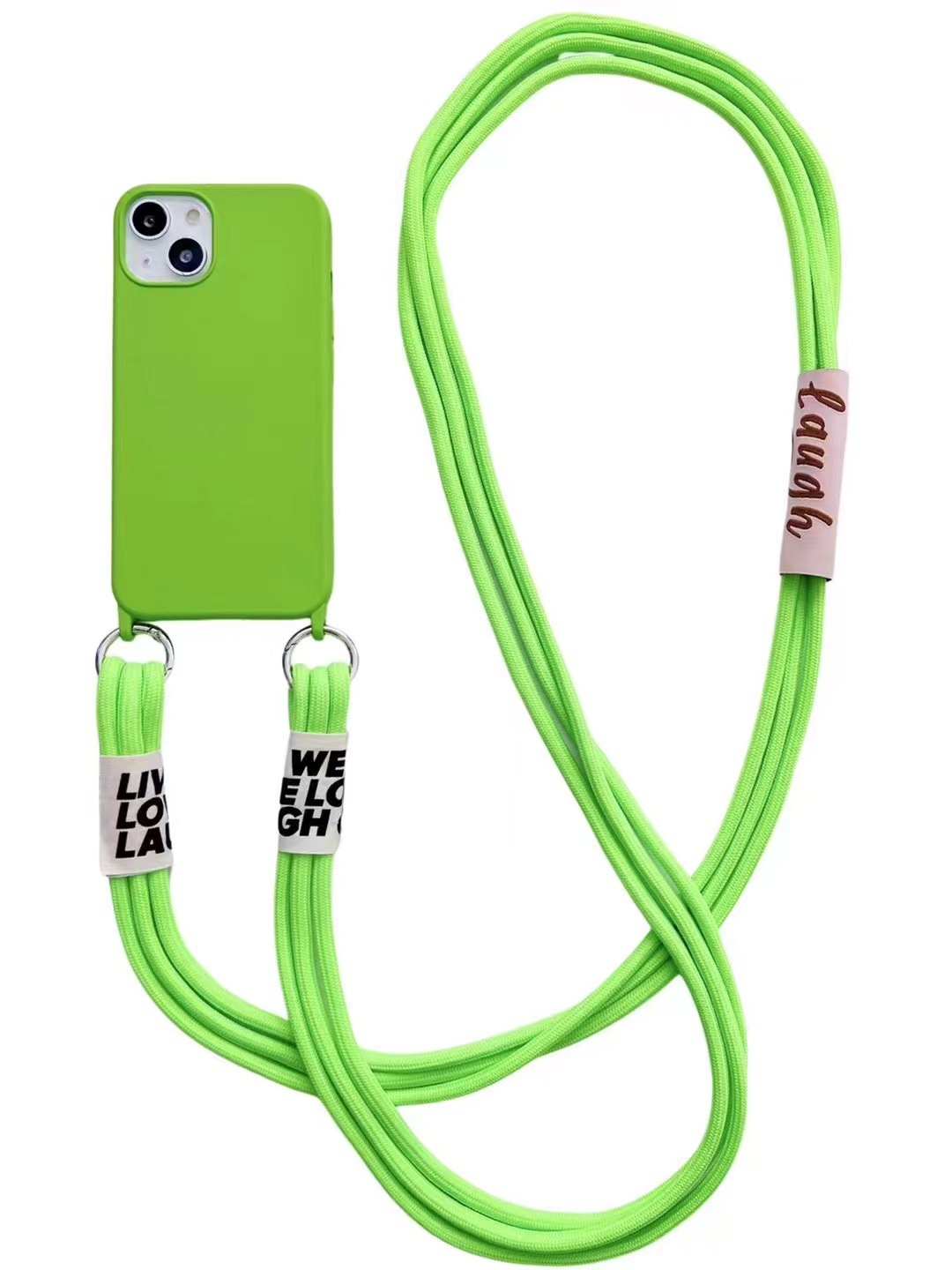 Coque de téléphone en silicone liquide avec longue lanière diagonale – rose – iPhone 11