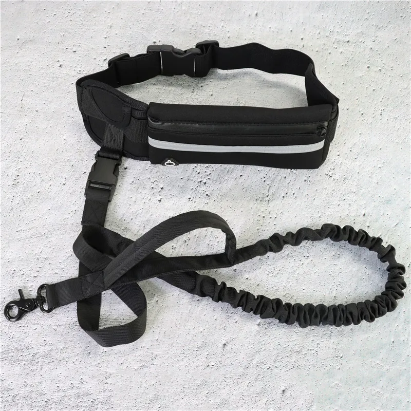 Hands Free Dog Leash Pet Walking And Training Belt With Shock Absorbing Bungee Leash For Up To 180lbs Large Dogs Phone Pocket And Water Bottle Holder – image 4