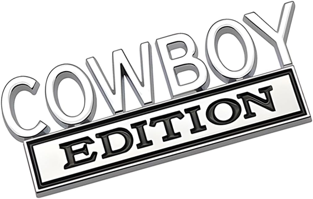 2pack Cowboy Edition Emblems, Seabee Emblem 3D Badge Decal Car Truck SUV,Refrigerator Sticker,Window Display Stickers,Bicycles, Laptops, Fridges