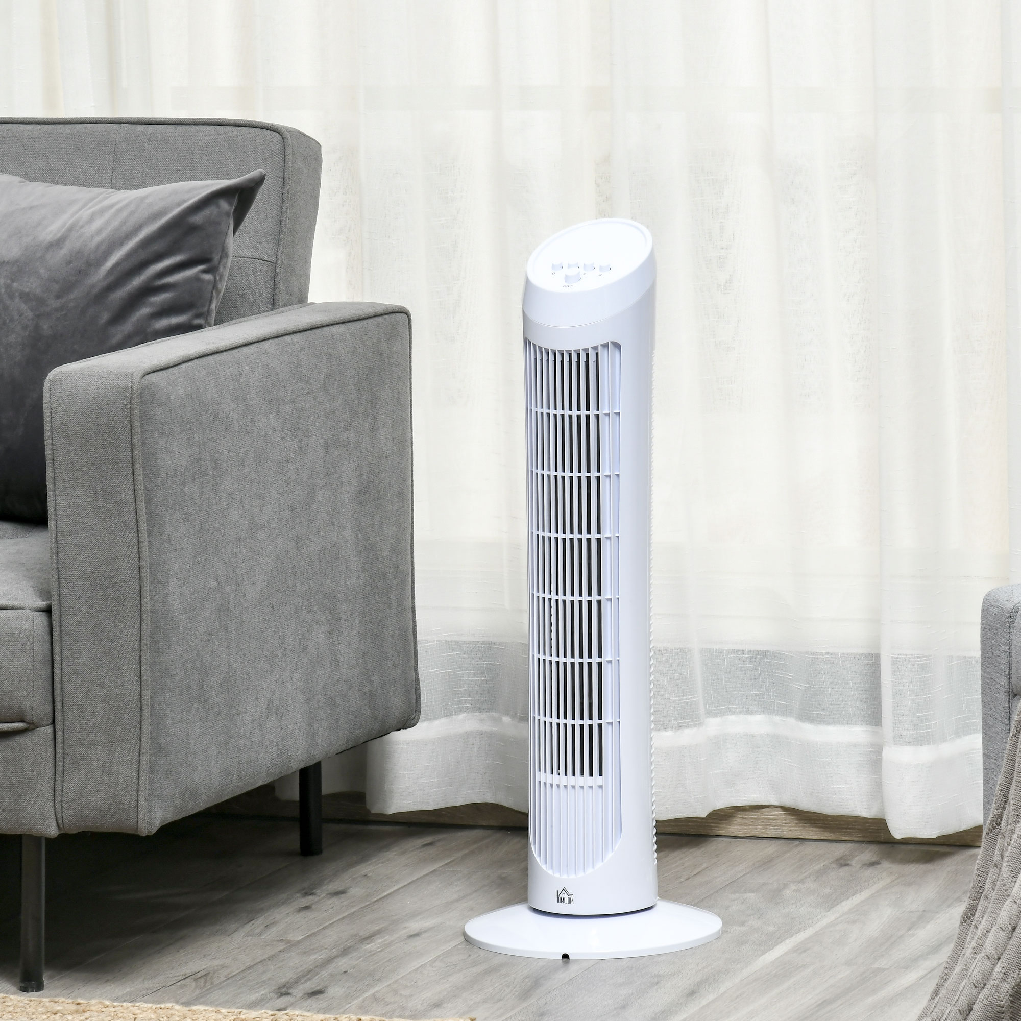 Tower Fan For Bedroom Cooling, 30 Inch Electric 70 Oscillating Fan With 3 Speed Settings, Standing Floor Fan For Home Office Indoor, White This Product Is Prohibited From Sale On Amazon.