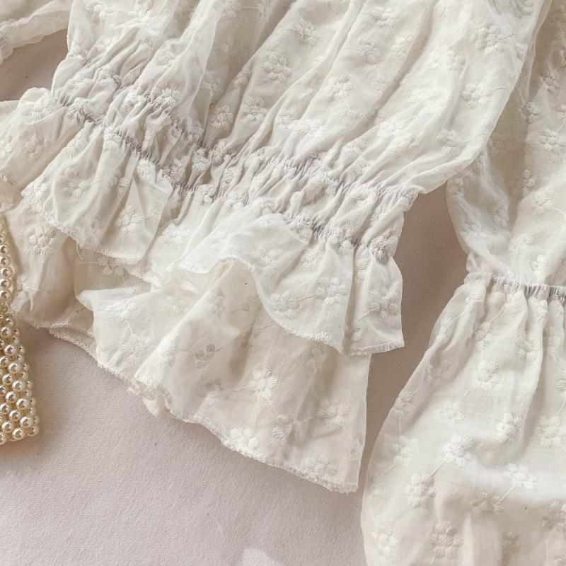 Very Fairy Shirt One-shoulder Blouse Sweet Girl