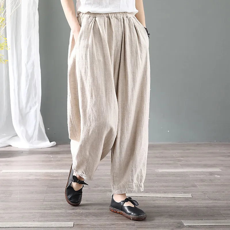 Women's Loose Casual Plus Size Radish Pants - Light Colour-4Xl