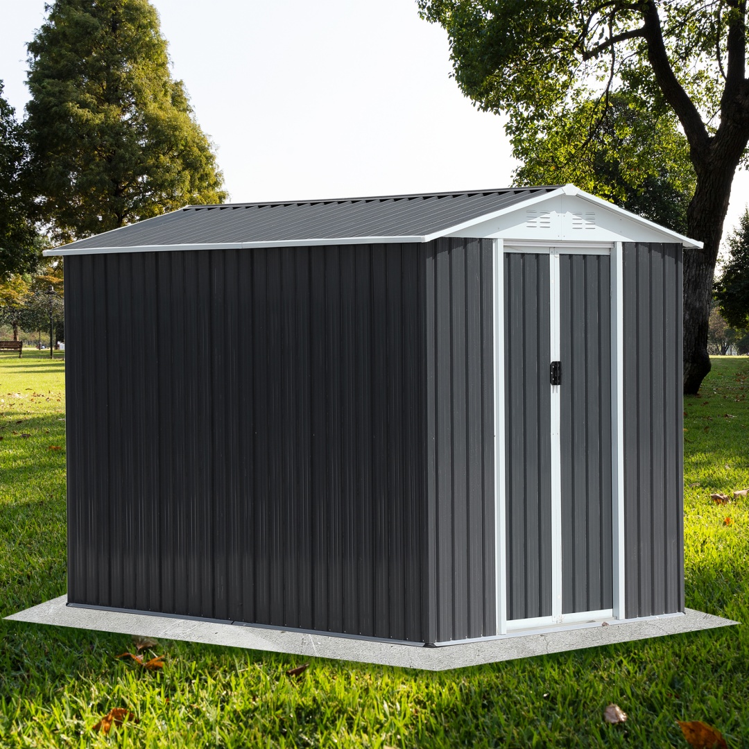 5FTx3FT Pent Roof Grey Outdoor Tool Bike Storage Garden Shed Tool House