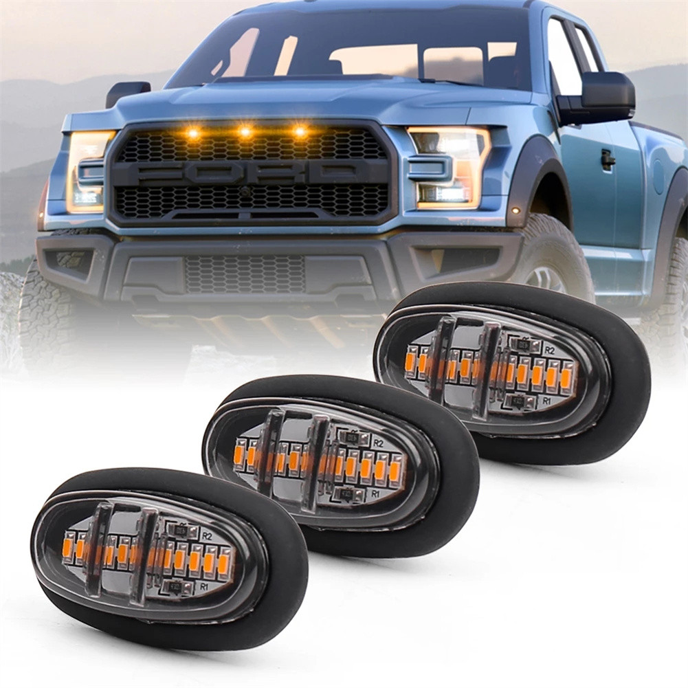 F150 Raptor Middle Net Front LED Amber Small Yellow Light - Image 5