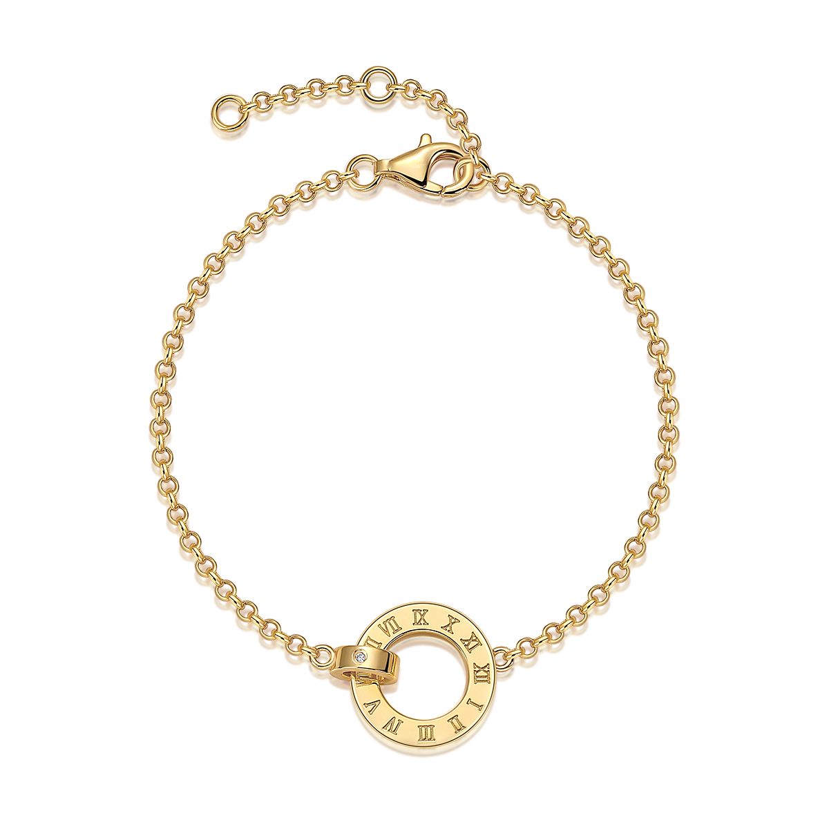 Set With Top-quality Moissanite, This Luxurious And Fashionable Light Luxury Trend Jewelry Silver Bracelet Is S925 Silver-plated With Gold