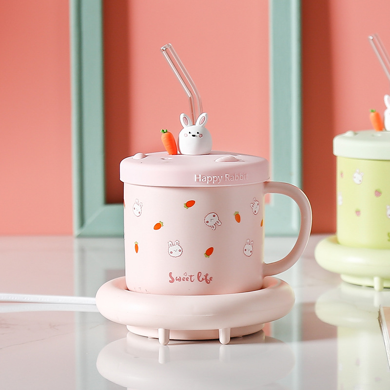 55 Degree Warm Cup Creative Ceramic Mug With Lid Insulation