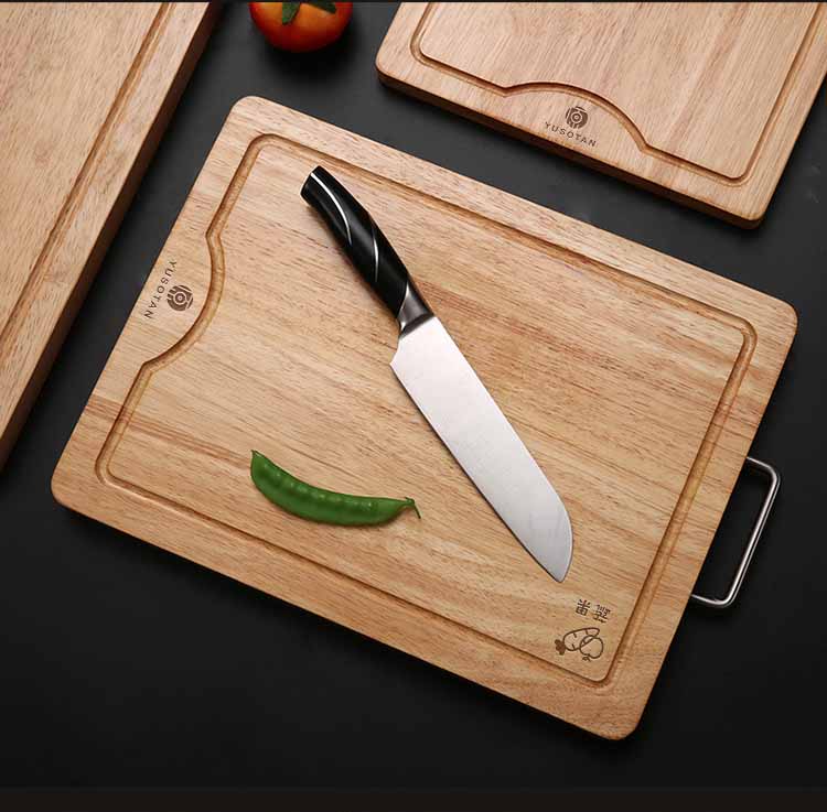 Title 3, Thick Rubber Wood Rectangular Cutting Board