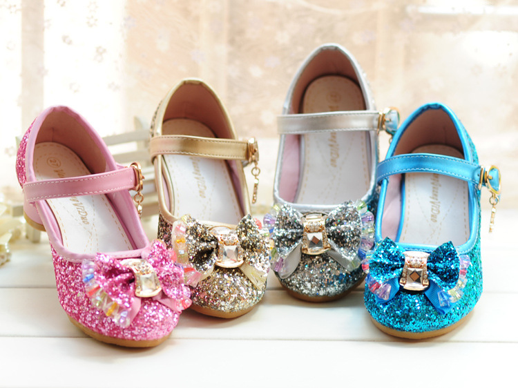 Title 2, Girls High Heel Shoes Princess Crystal Shoes Mi...