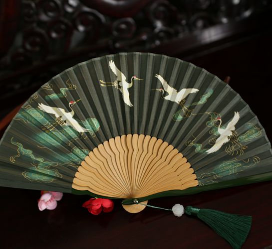 Summer Hanfu Fan Bamboo Handle Daily Fan Folding Fan
