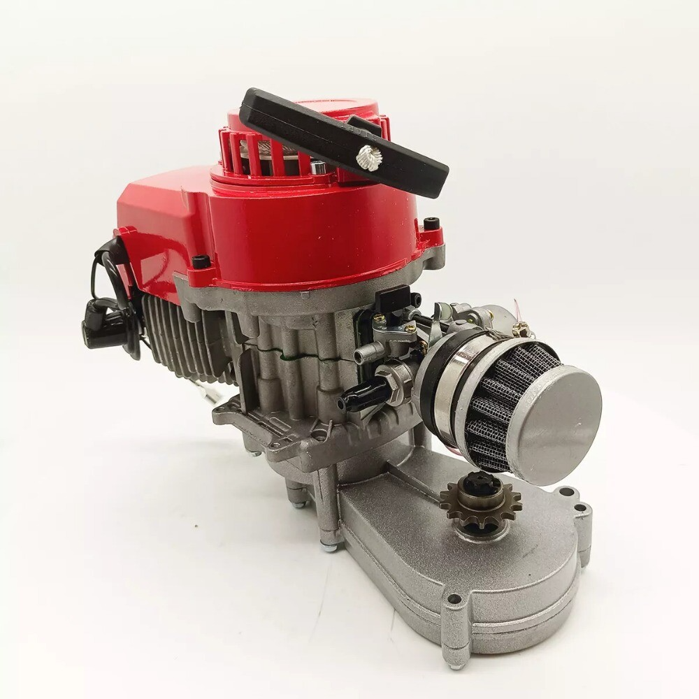 49cc mini dirt bike engine with transfer box red pull start
