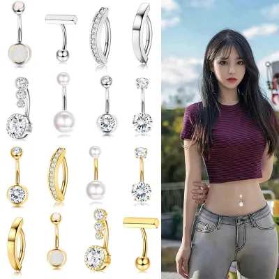 Stainless Steel Belly Button Ring Set Of 8 Pieces