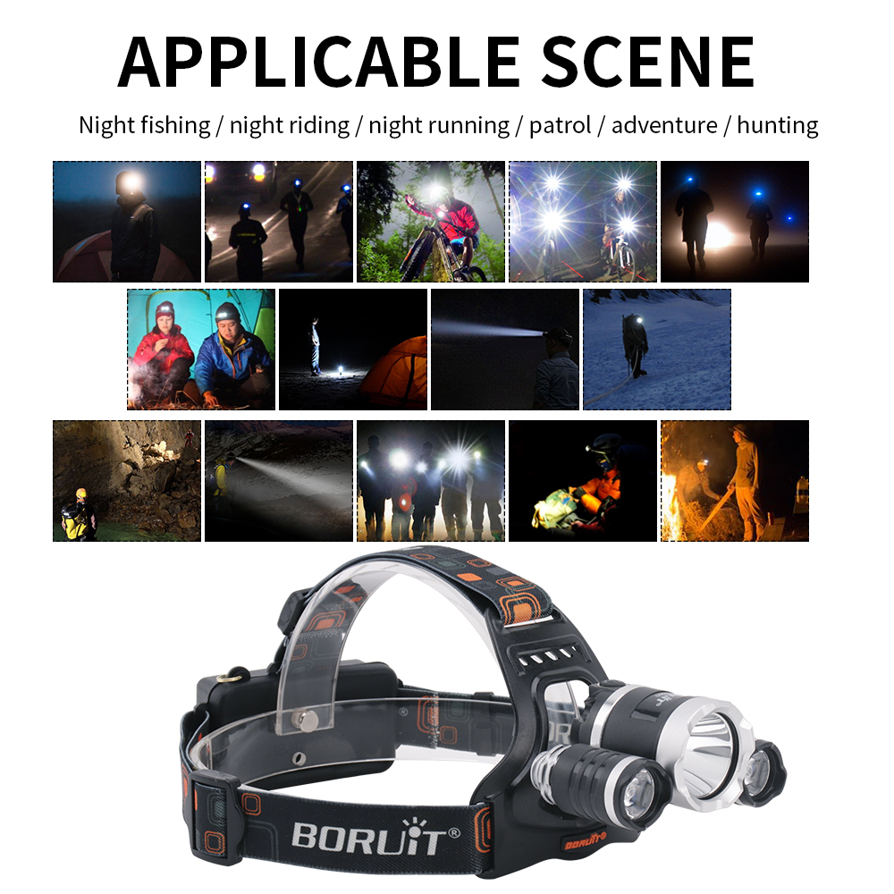 Rechargeable LED Headlamp Head Torch Waterproof Camping