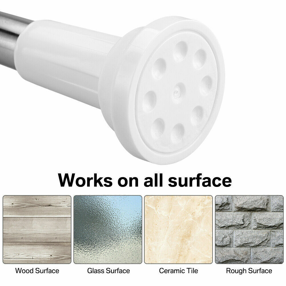 Heavy Duty Extendable Telescopic Shower Curtain Pole Rail Rod Bath Door Window 6