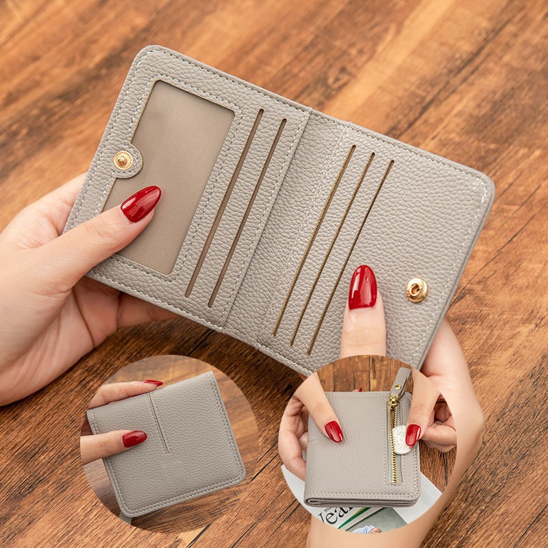 Driving License Protective Case Mini Short Small Wallet Gray - Shop at LoveMi