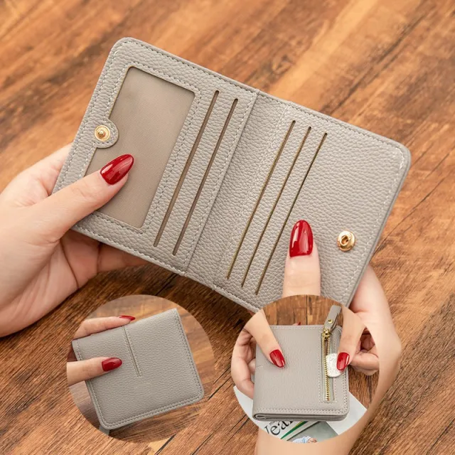 Driving License Protective Case Mini Short Small Wallet Gray - Shop at LoveMi
