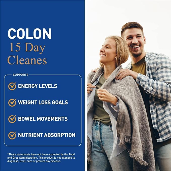 GlowVigor 15 Day Gut Cleanse - Colon Support. Natural ingredients for gentle body metabolism. Quick, gentle and healthy colon care. Fast results in 12-24 hours, promotes regular bowel movements. Easy-to-Follow Regimen, ideal for constipation, bloating.