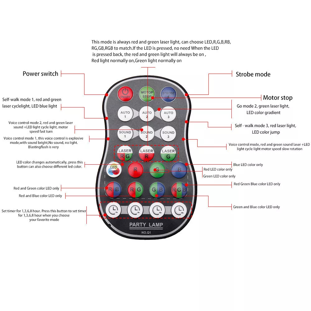 1240 Pattern LED Laser Projector Stage Light RGB Party KTV Club Lights Christmas